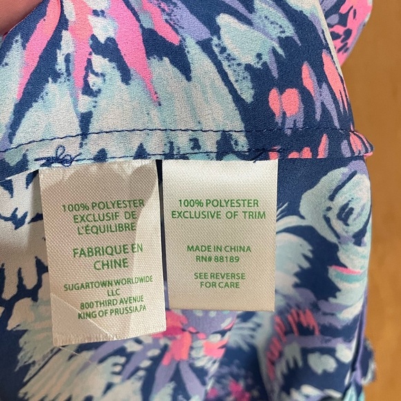 #169- LILLY PULITZER bohemian bright tunic - Picture 4 of 4